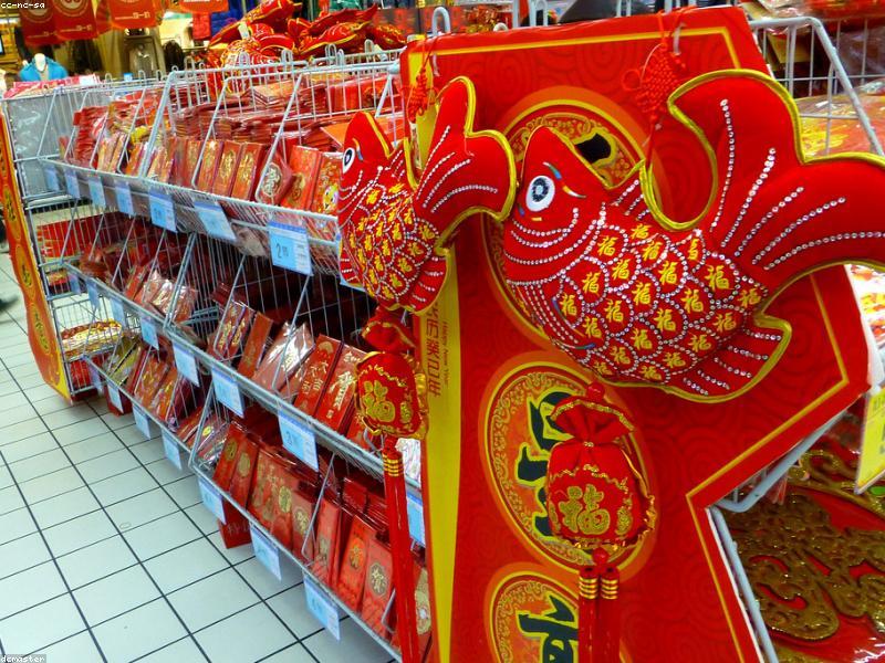 Chinese red decorations and lucky symbols