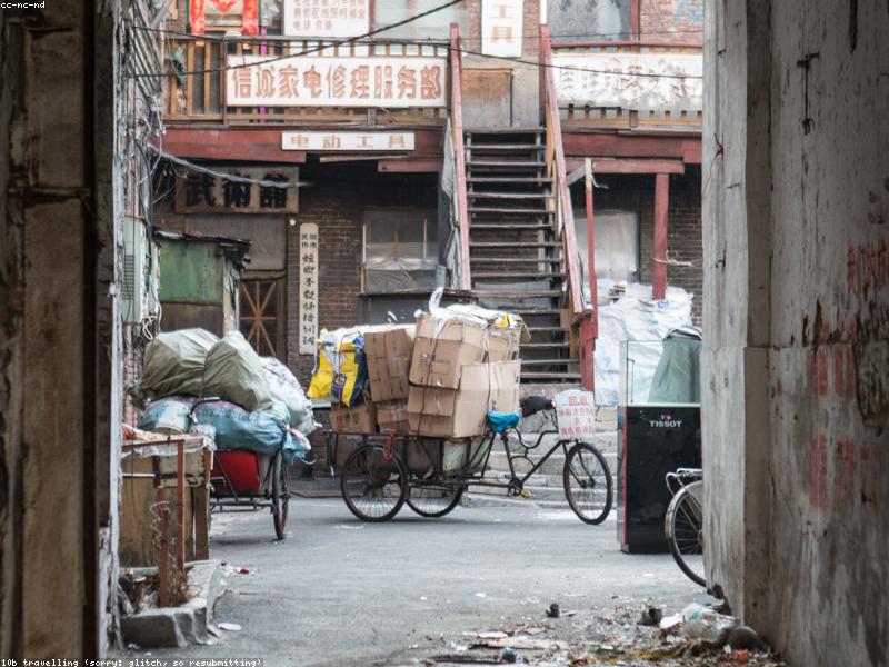 Delivery worker with packages in China