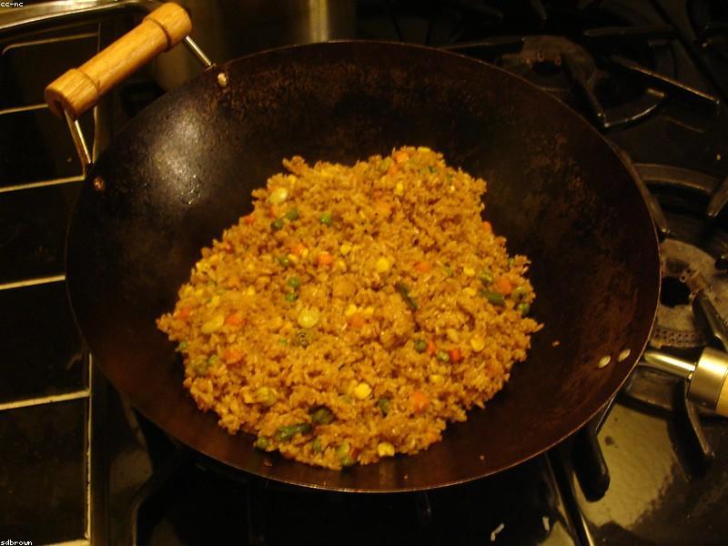 Stir fried vegetables in Chinese wok