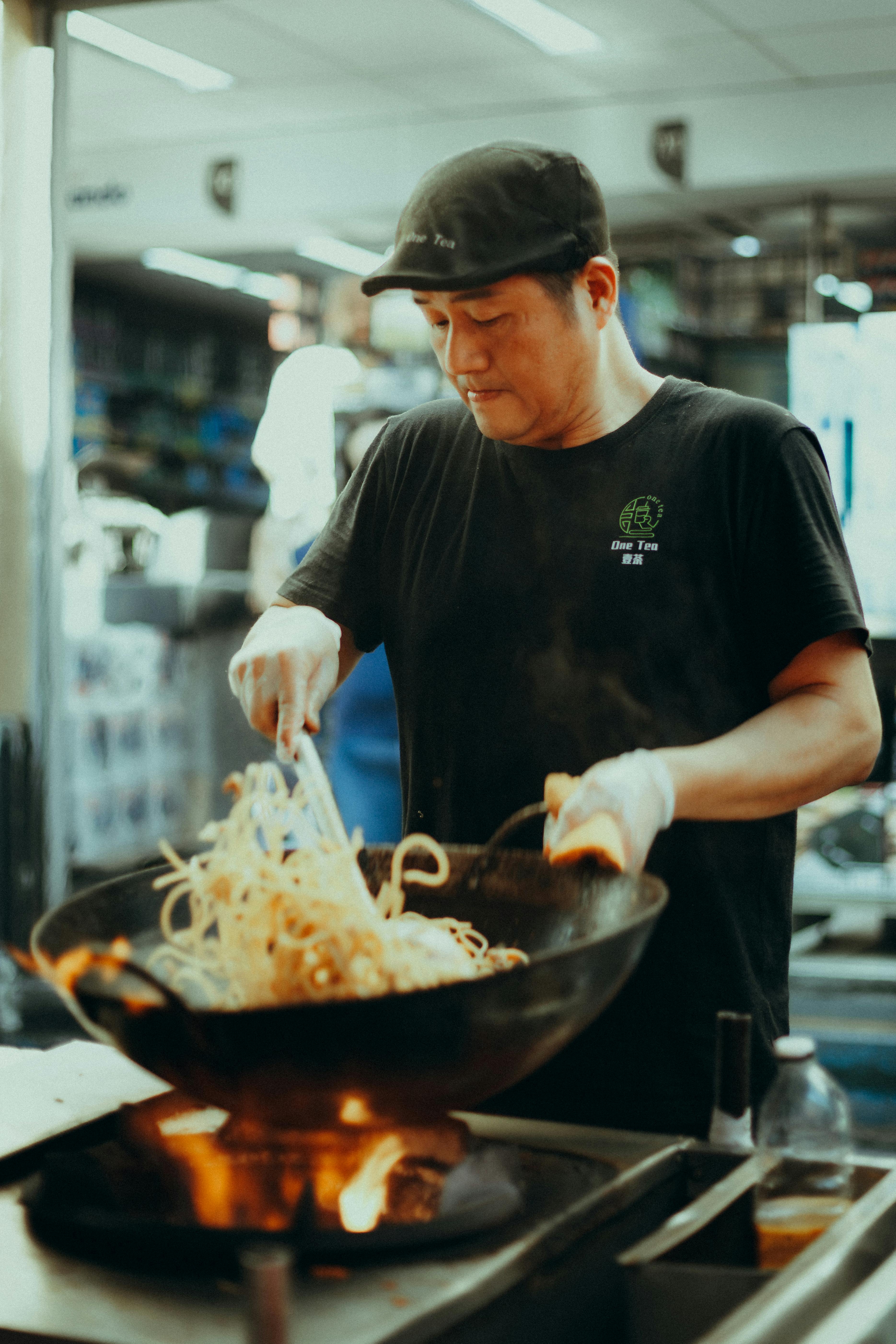 Stir fried vegetables in Chinese wok