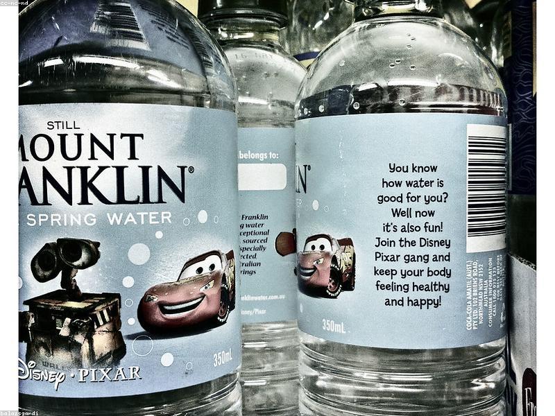 Bottled water display in Chinese convenience store