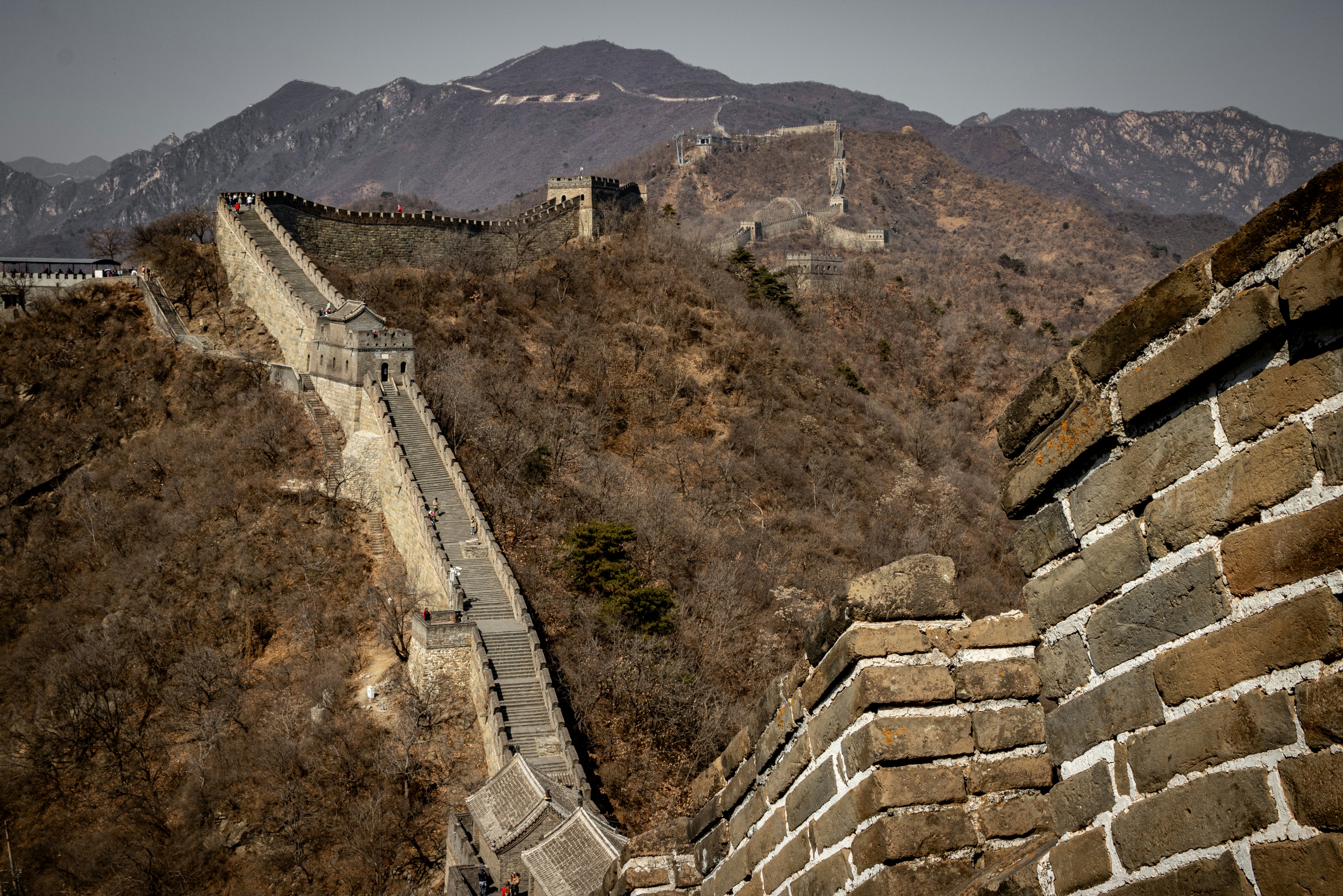 Tourists visiting Great Wall of China